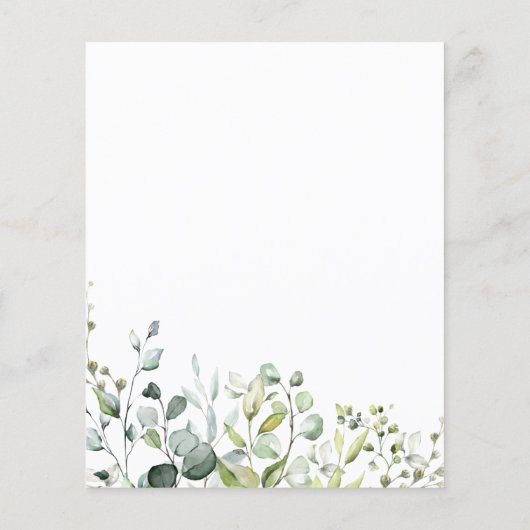 Greenery Bridal Luncheon Haushalt Einladung (Rückseite)