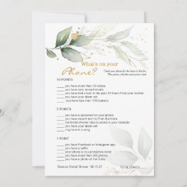 Greenery Bridal Phone Game/Wedding Scramble Einladung