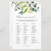 Greenery Bridal Purse Game/Wedding Scramble (Vorne/Hinten)