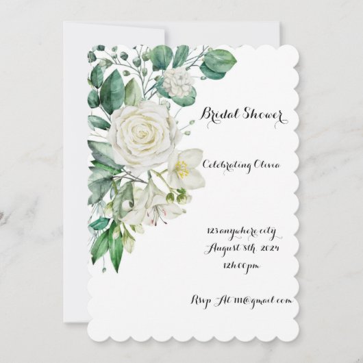 GREENERY BRIDAL SHOWING INVITATION SAVE THE DATE (Vorderseite)