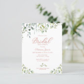 Greenery Bridal Tea Party Einladung (Stehend Vorderseite)