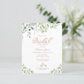 Greenery Bridal Tea Party Einladung (Stehend Vorderseite)