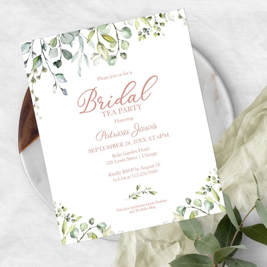 Greenery Bridal Tea Party Einladung