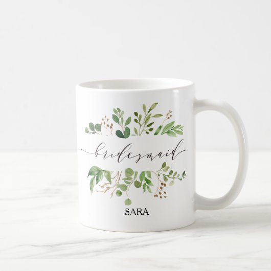 Greenery Bridesmaid Personalisiert-11 Kaffeetasse (Rechts)
