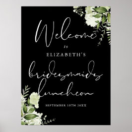 Greenery Bridesmaids Luncheon Begrüßungszeichen Poster