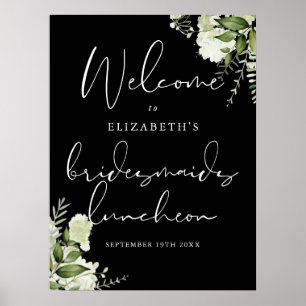 Greenery Bridesmaids Luncheon Begrüßungszeichen Poster