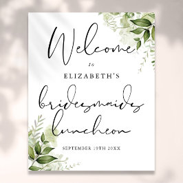 Greenery Bridesmaids Luncheon Begrüßungszeichen Poster