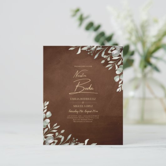 Greenery Brown Wedding Fall Winter (Stehend Vorderseite)