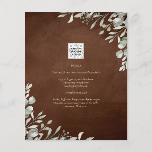 Greenery Brown Wedding Fall Winter (Rückseite)