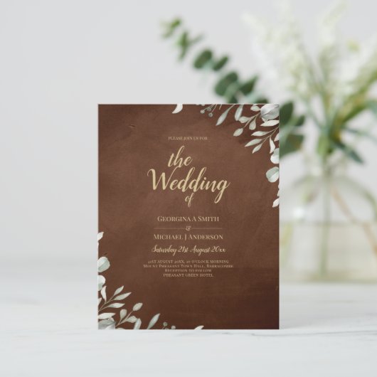 Greenery Brown Wedding Fall Winter (Stehend Vorderseite)