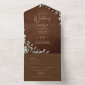 Greenery Brown Wedding Fall Winter All In One Einladung (Innen Boden)