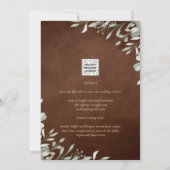 Greenery Brown Wedding Fall Winter Einladung (Rückseite)