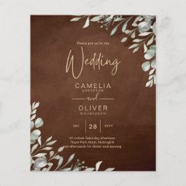 Greenery Brown Wedding Fall Winter Flyer