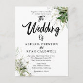 Greenery Brush Calligraphy Wedding Postkarte (Vorderseite)