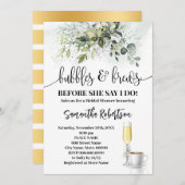 Greenery Bubbles & Brews Brautparty Einladung (Vorne/Hinten)