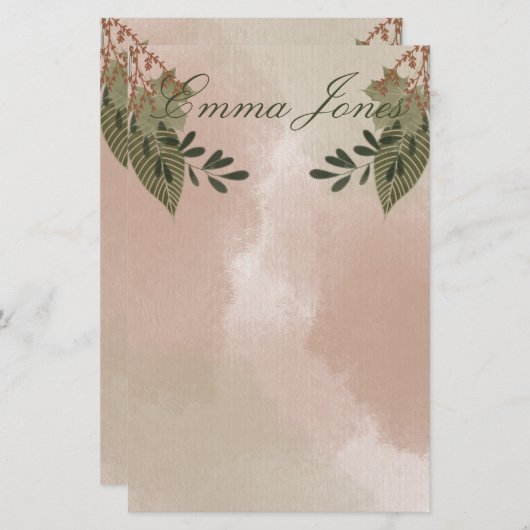 Greenery Bunches Briefpapier (Vorne/Hinten)