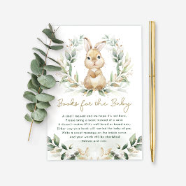 Greenery Bunny Books for Baby Neutral Shower Begleitkarte
