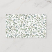 Greenery Bunny Girl Baby Duschdusche Windeln Raffl Begleitkarte (Rückseite)