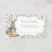 Greenery Bunny Girl Baby Duschdusche Windeln Raffl Begleitkarte (Vorderseite)