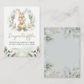 Greenery Bunny Rabbit Diaper Raffle Baby Dusche Begleitkarte (Vorne/Hinten)