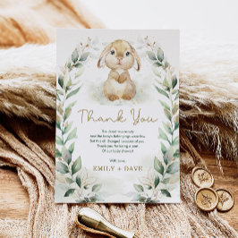 Greenery Bunny Rabbit Neutral Baby Dusche Dankeskarte