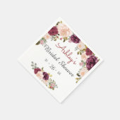 Greenery Burgundy Marsala Rotes Brautparty Serviette (Ecke)