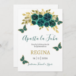 Greenery Butterfly Quinceanera Save The Date
