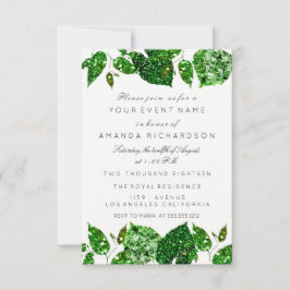 Greenery Cali Green Glitzer Woodland Ivy Leafs Eve Einladung