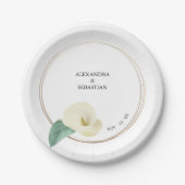 Greenery Calla Lily Wedding Paper Plate Pappteller (Vorderseite)