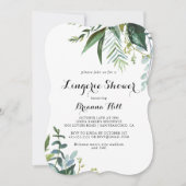 Greenery Calligraphy Bridal Lingerie Dusche Einladung (Vorderseite)