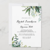 Greenery Calligraphy Bridal Luncheon Brautparty Einladung (Vorderseite)