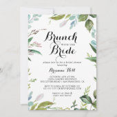 Greenery Calligraphy Brunch mit Bride Shower Einladung (Vorderseite)