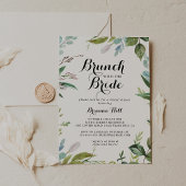 Greenery Calligraphy Brunch mit Bride Shower Einladung