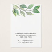 Greenery Calligraphy Ohrringe Schmuckanzeigekarte (Rückseite)