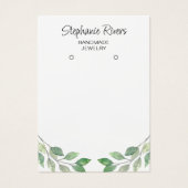 Greenery Calligraphy Ohrringe Schmuckanzeigekarte (Vorderseite)