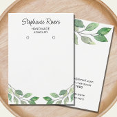Greenery Calligraphy Ohrringe Schmuckanzeigekarte