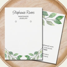 Greenery Calligraphy Ohrringe Schmuckanzeigekarte