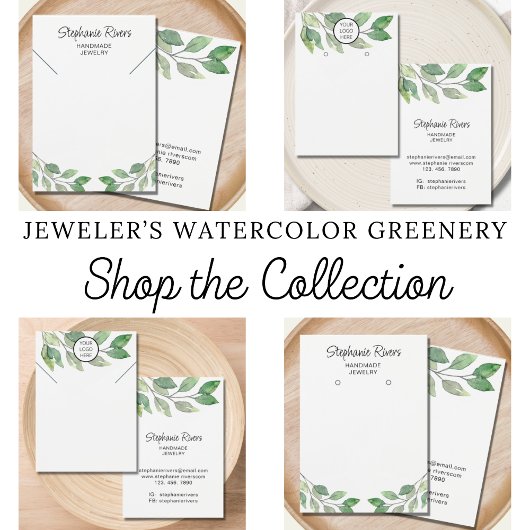 Greenery Calligraphy Ohrringe Schmuckanzeigekarte
