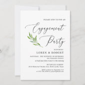 Greenery Calligraphy Rustic Engagement Party Einladung (Vorderseite)