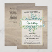 Greenery CATHOLIC Wedding Christlich Budget Modern Einladung (Vorne/Hinten)