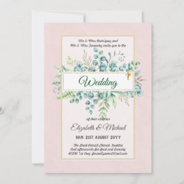 Greenery CATHOLIC Wedding Christlich Budget Modern Einladung