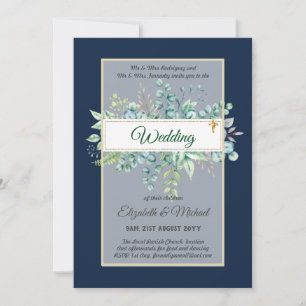 Greenery CATHOLIC Wedding Christlich Budget Modern Einladung