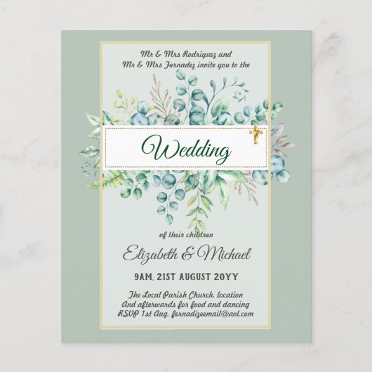 Greenery CATHOLIC Wedding Christlich Budget Modern Flyer (Vorne)