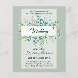 Greenery CATHOLIC Wedding Christlich Budget Modern Flyer