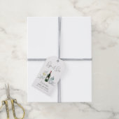 Greenery Champagne Sip & See Baby Dusche Geschenkanhänger (Mit Garn)