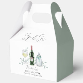 Greenery Champagne Sip & See Baby Dusche Geschenkschachtel