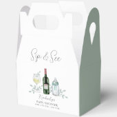 Greenery Champagne Sip & See Baby Dusche Geschenkschachtel (Offen)