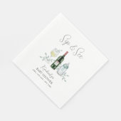 Greenery Champagne Sip & See Baby Dusche Serviette (Ecke)