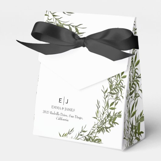 Greenery Chic Gastgeschenk Hochzeit Boxes Geschenkschachtel (Vorderseite)