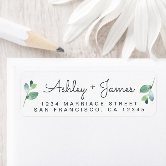 Greenery Chic Script Names Rücksendeadresse (Insitu)